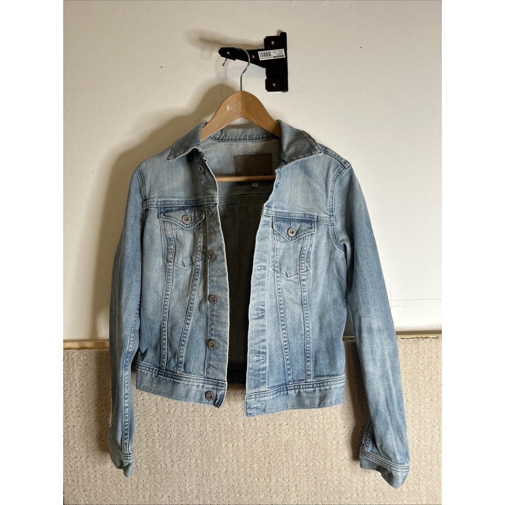 AG Adriano Goldschmied‎ Women's S The Essential Slim Denim Jacket Light Denim